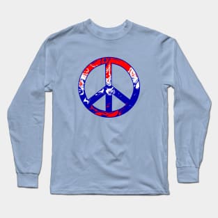 USA Peace Symbol For Fourth Of July Long Sleeve T-Shirt